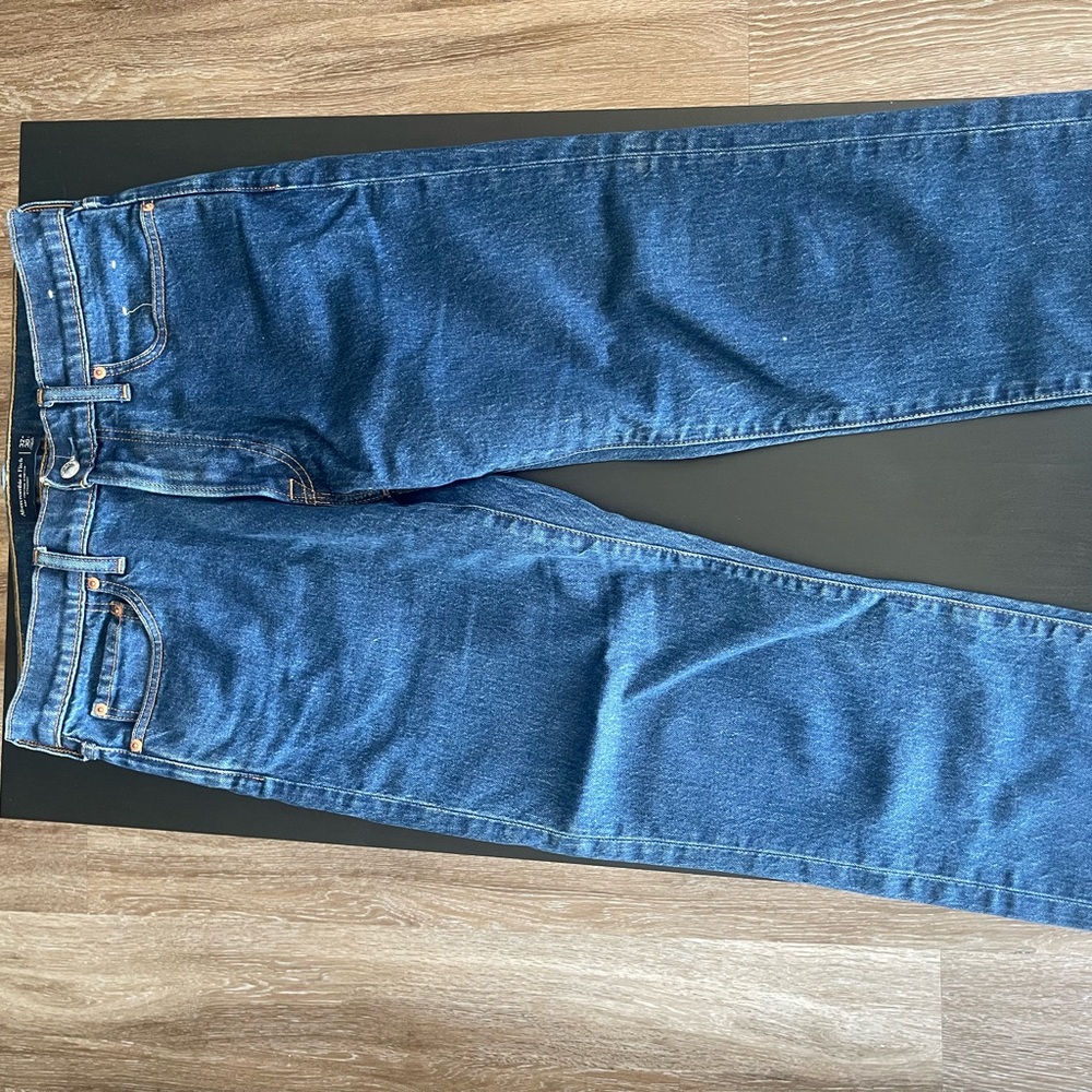 Abercrombie & Fitch Men’s Vintage Stretch Straight Dark Wash Blue Jeans